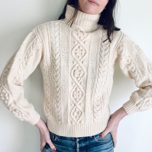 Hand knit cream pom pom sweater - Picture 15 of 15
